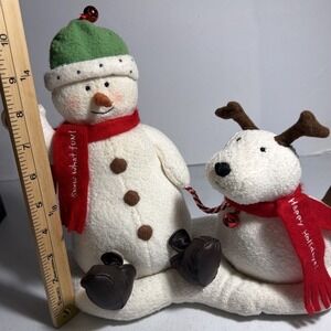 Hallmark Jingle Pals Snowman and Dog Animated Musical Plush Christmas Decor 10"
